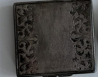 Vintage KRAFTALPACCA Powder Compact Set, Art Deco Vanity Compacts, Square & Round Compact Mirrors, German Silver Alpaca, Boudoir Decor Gift