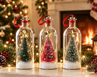Adorno navideño grabable para árbol de Navidad, recuerdo con mensaje de voz en una botella, regalo personalizado para abuelos, decoración navideña.
