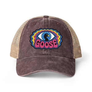 Goose 3rd Eye Embroidered Trucker Hat Women's Ponytail Cap