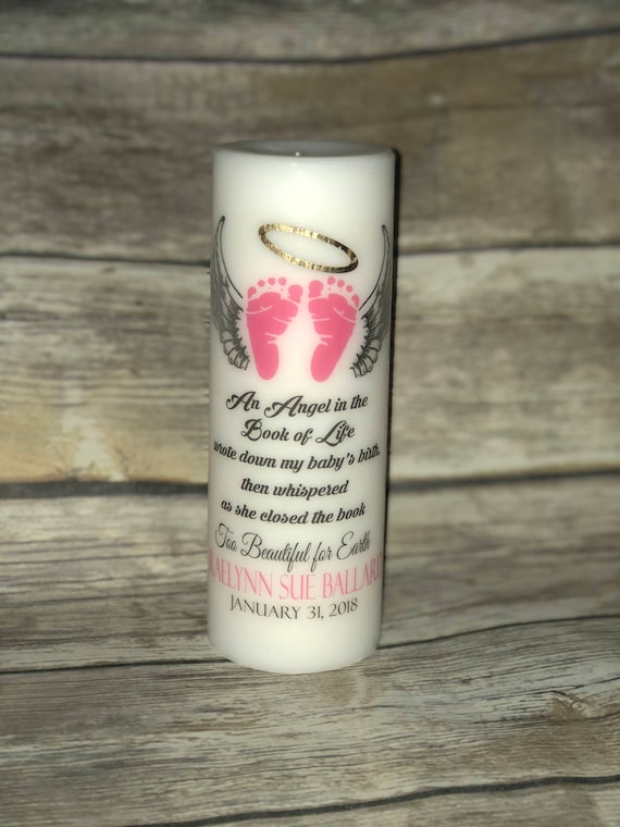 Baby Memorial Candle Sympathy Gift Miscarriage Memorial Etsy