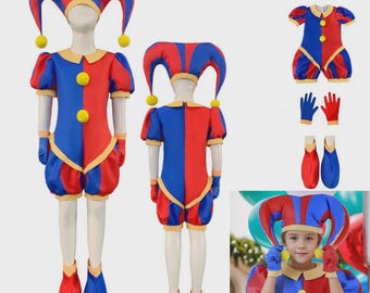 Child Clown Cosplay Outfit, Boys Girls Joker Fancy Costume, Halloween Carnival Party Dress Up