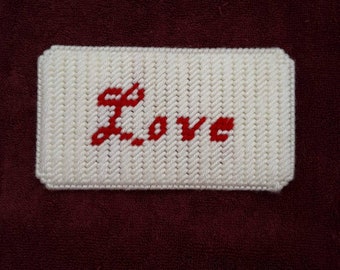 Handmade Plastic Canvas Love Eyeglass Case