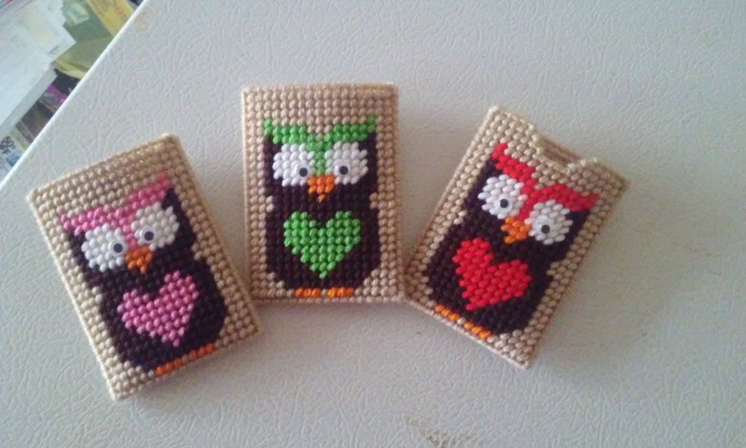 Made to Order: Handmade Plastic Canvas Owl Gift Card Holders, Holiday Gift Card Holders