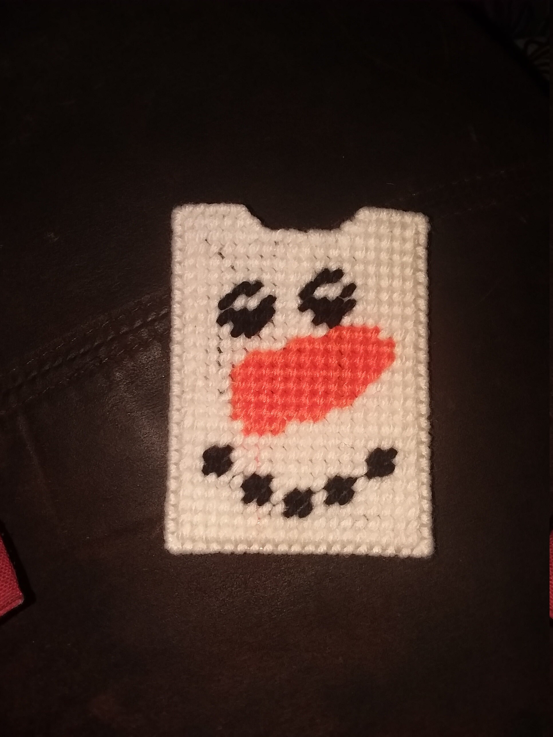 Handmade plastic canvas gift card holder