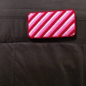 Handmade plastic canvas zigzag eyeglass case
