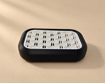Japandi Soap Dish with Removable Draining Grid, Modern Bar Soap Holder, Minimalist Bathroom Decor, Self Draining Soap Tray for Sink