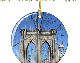 Brooklyn Bridge Porcelain Christmas Ornament Decoration