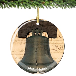 Liberty Bell Porcelain Christmas Ornament Decoration