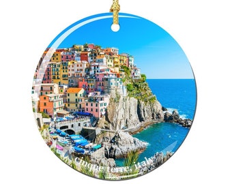 Italien Weihnachtsverzierung der Cinque Terre, Porzellan 6 cm italienischer Weihnachtsschmuck