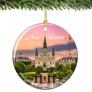 New Orleans Christmas Ornament Porcelain Double Sided
