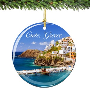 Crete Greece Christmas Ornament Porcelain Double Sided