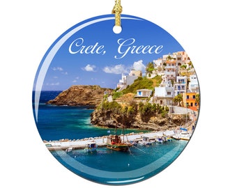 Crete Greece Christmas Ornament Porcelain Double Sided