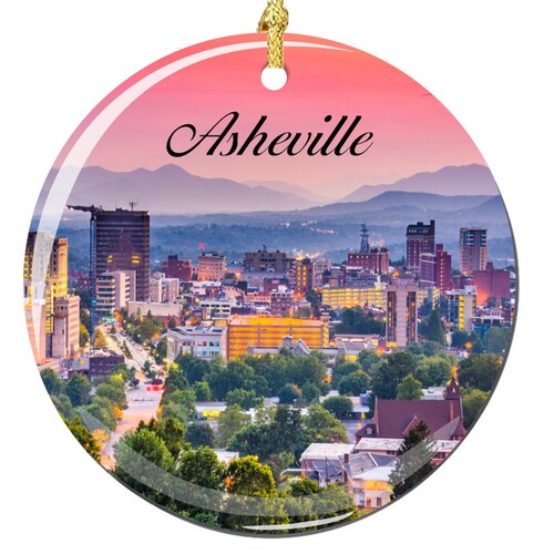 Asheville North Carolina City Skyline Oval Ornament Engraved - Etsy