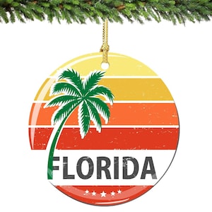 Florida Christmas Ornament Porcelain Double Sided