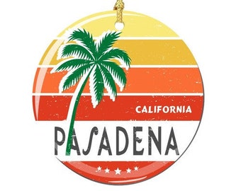 パサデナ カリフォルニア クリスマスオーナメント 磁器 両面