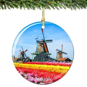 Holland Christmas Ornament Porcelain Double Sided