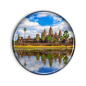 Angkor Wat Magnet Strong And Flexible Angkor Wat Refrigerator Magnet 1.1 Inch Epoxy Dome
