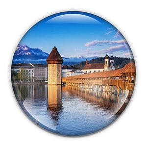 Lucerne Suisse Presse-papiers dans une boîte cadeau, dôme en cristal de 7,6 cm, parfait pour un cadeau de pendaison de crémaillère