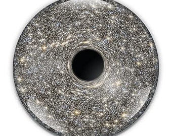 Black Hole Paperweight in Gift Box, 3 Inch Crystal Dome, Perfect for House Warming Gift