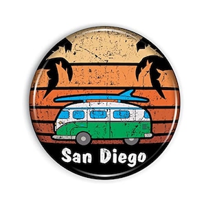 San Diego Bus Magnet Starker und flexibler San Diego Bus Kühlschrank Magnet 1,1 Zoll Epoxy Dome