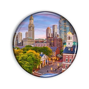Boston Magnet: Flexible Epoxy Dome Refrigerator Magnet (1.1 Inch)