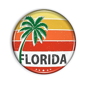 Florida Magnet: Flexible Epoxy Dome Refrigerator Decor (1.1 Inch)