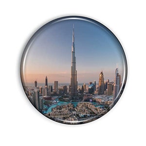 Dubai Magnet Strong and Flexible Dubai Refrigerator Magnet 1.1 Inch Epoxy Dome