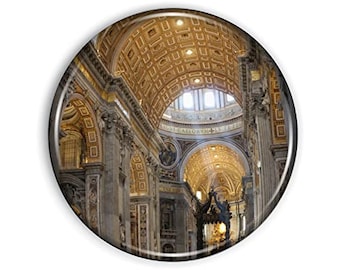 St. Peter's Basilica Interior Magnet: Strong Flexible Epoxy (1.1 Inch)