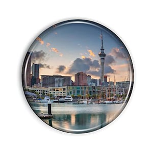 Auckland New Zealand Magnet Strong And Flexible Auckland New Zealand Refrigerator Magnet 1.1 Inch Epoxy Dome