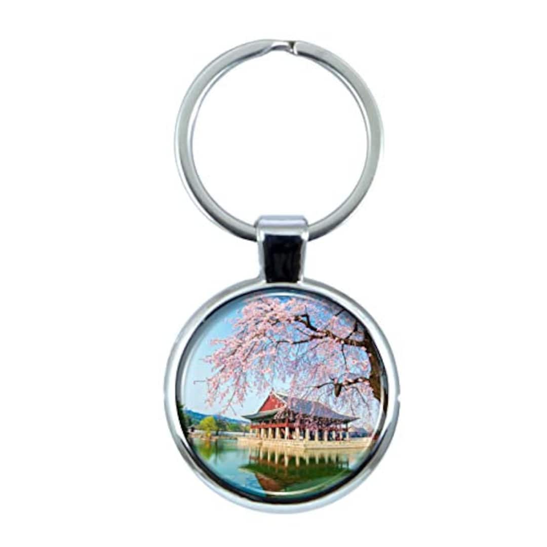Seoul Keychain With Epoxy Dome and Metal Keyring - Etsy