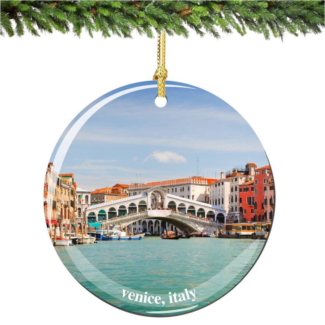 Venice Ornament, Faux Stained Glass Ornament, Italy Travel Gift, Family