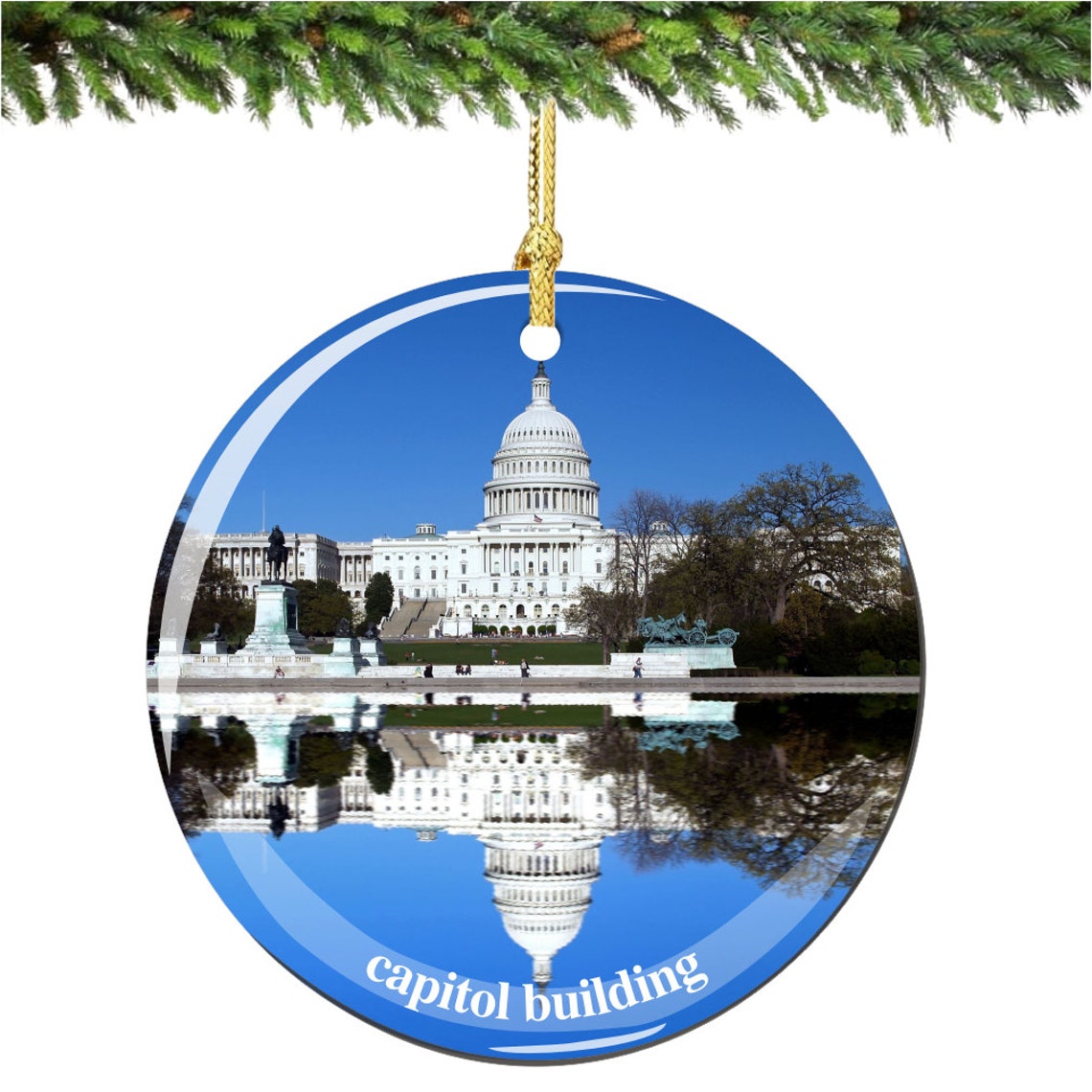 US Capitol Christmas Ornament in Porcelain Washington DC Etsy
