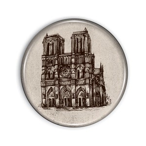 Notre Dame Magnet: Flexible Epoxy Dome Refrigerator Decor (1.1 Inch)
