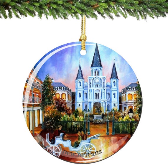 New Orleans Christmas Ornament in Porcelain Featuring the | Etsy