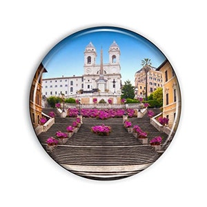 Spanish Steps Magnet Strong And Flexible Spanish Steps Refrigerator Magnet 1.1 Inch Epoxy Dome