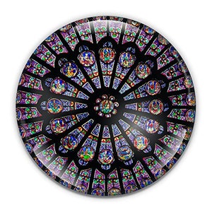 Notre Dame&#39;s Rose Window Paperweight in Gift Box, 3 Inch Crystal Dome, Perfect for House Warming Gift