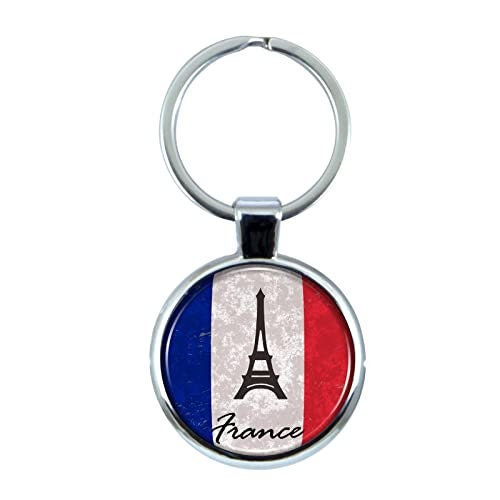 Porte-clés Drapeau Français En Toile Et Métal - Design Tricolore, Résistant | Accessoire Tendance