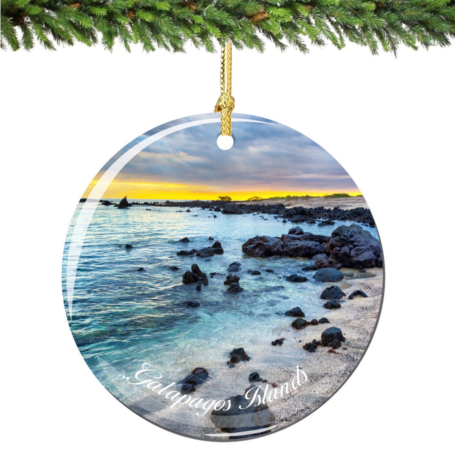 Galapagos Islands Christmas Ornament Porcelain Double Sided Etsy