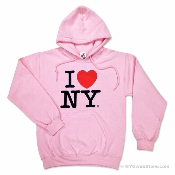 zag Transparant Kleverig I Love NY Unisex Sweatshirt Hoodie Roze New York City - Etsy België