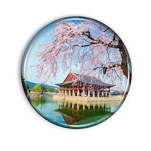 Seoul Magnet Strong and Flexible Seoul Refrigerator Magnet 1.1 Inch Epoxy Dome