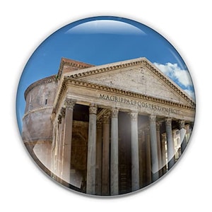Rome Pantheon Crystal Paperweight: 3-Inch Dome, Gift Box