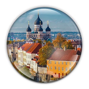 Tallinn Estonia Paperweight in Gift Box, 3 Inch Crystal Dome, Perfect for House Warming Gift