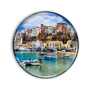 Sizilien Italien Magnet Starker und flexibler Sizilien Italien Kühlschrank Magnet 1,1 Zoll Epoxy Dome
