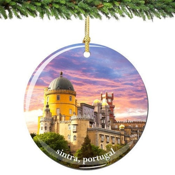 Sintra Portugal Christmas Ornament Porcelain Double Sided