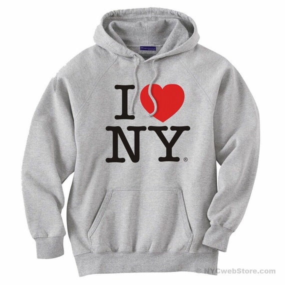 I Love NY Sweat à capuche unisexe (gris) - Cadeau de voyage souvenir de New York City