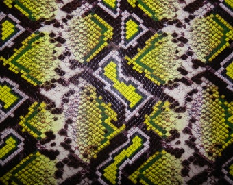 8"x10" Snakeskin / Snake Embossed Sheepskin Leather Scrap avg 0.6 - 0.8mm thick #140
