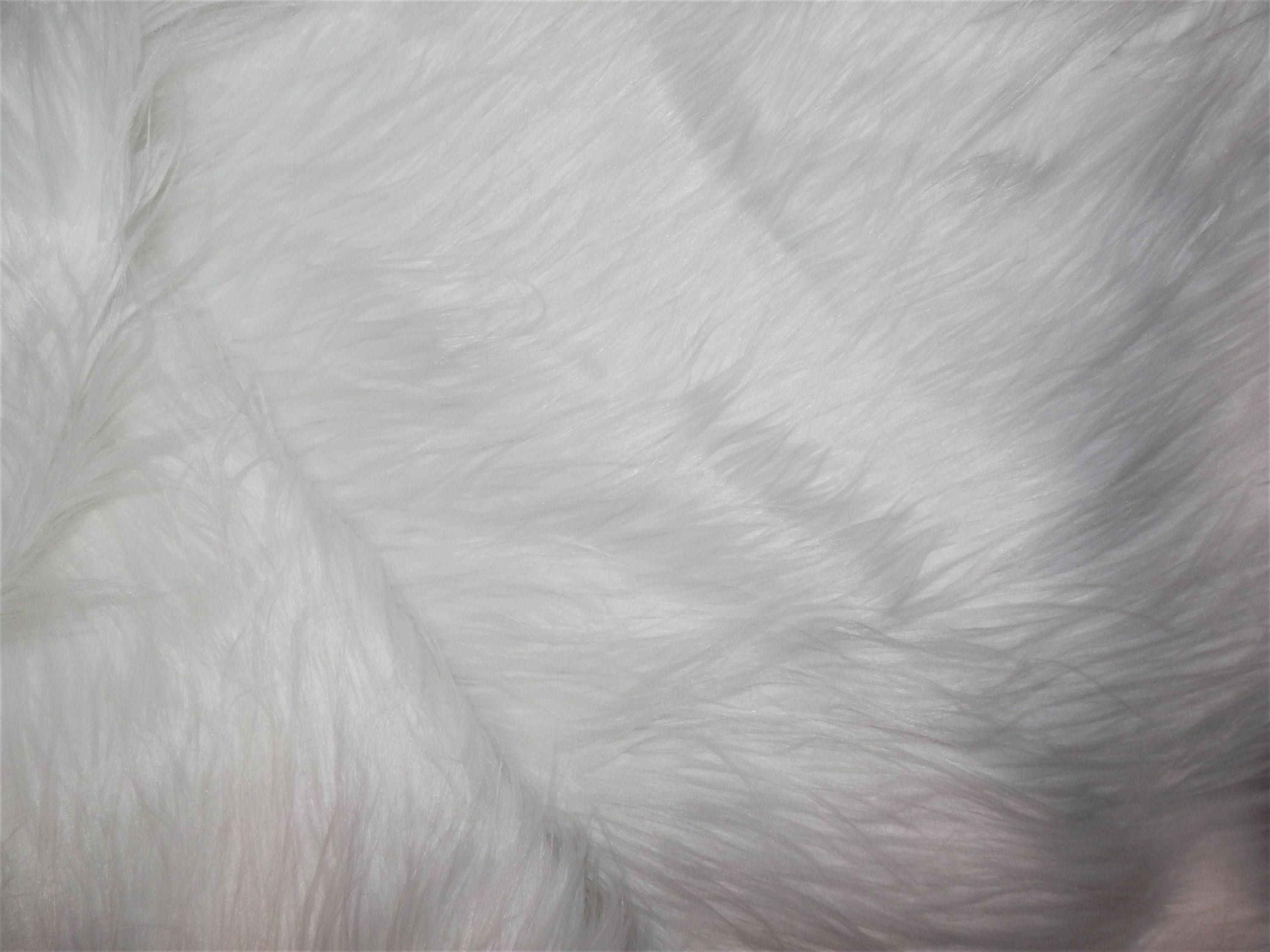 12x12 Faux Fake Fur Solid BRIGHT WHITE Animal Long 4 Pile Fabric 3 
