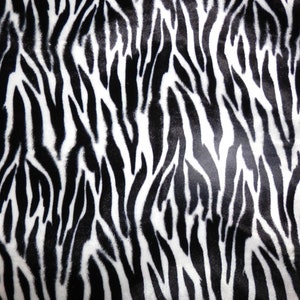 15"x19" Black & White Zebra Print Velboa Short Pile Fabric #1191