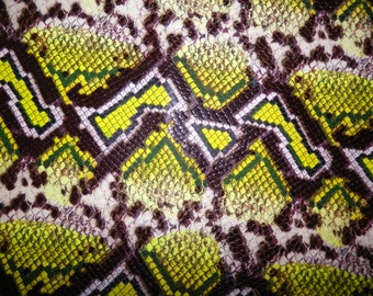 8"x10" Snakeskin / Snake Embossed Sheepskin Leather Scrap avg 0.6 - 0.8mm thick #195