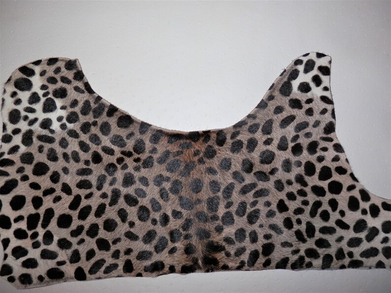 6x15 Gray Cheetah Print Hair On Cowhide Leather Etsy